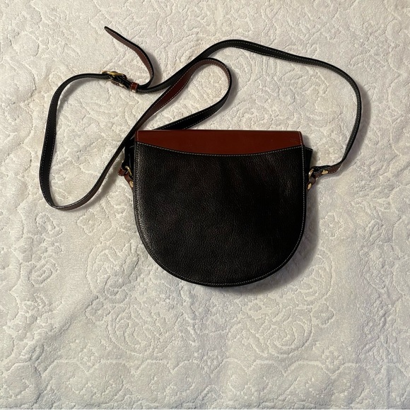 Vintage Bally Italy two-tone Leather Crossbody Flap Bag 7x11 - Picture 2 of 8